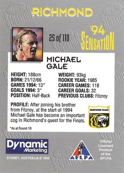 1994 AFL Sensation #25 Michael Gale Back